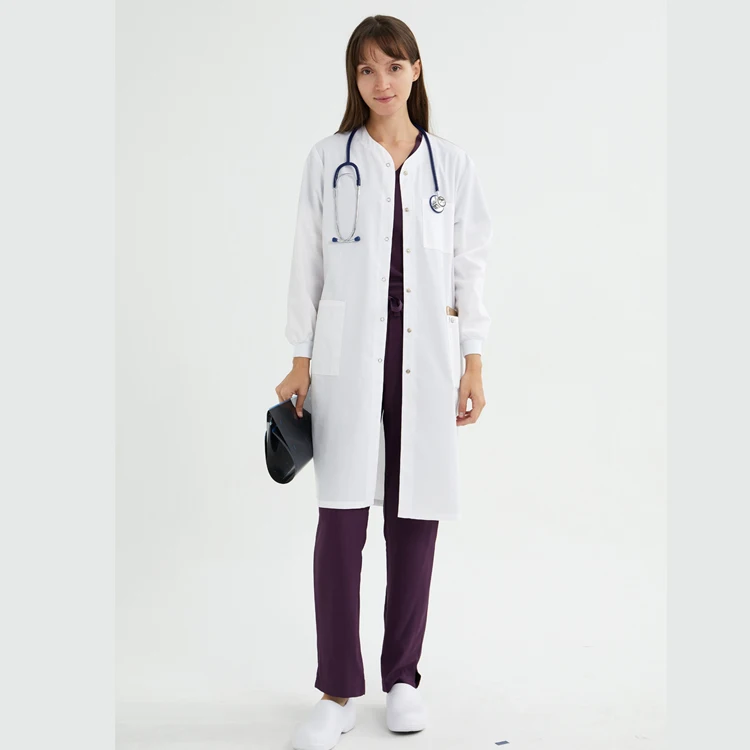 Unisex Designs 100% Cotton Dust Doctor Medical Labcoat Acid Resistant White Blue Lab Coat