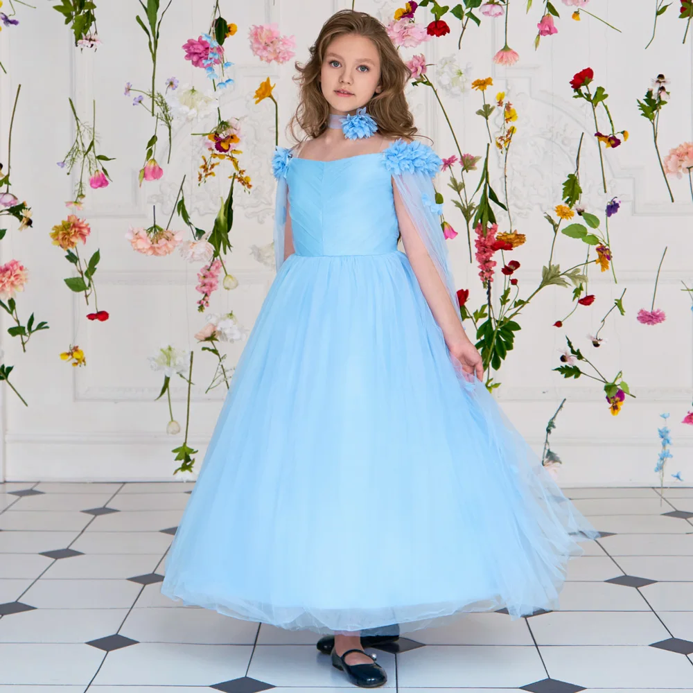 MQATZ Off Shoulder Princess Children Party Dress Girl Embroidery Dress Ball Gown For 10 12 Year Girls flower girl dress LP-512