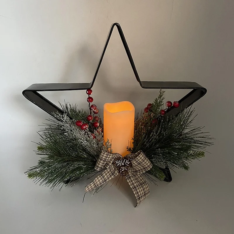 Adornos De Navidad christmas party Decoration Supplies star led flameless candles light