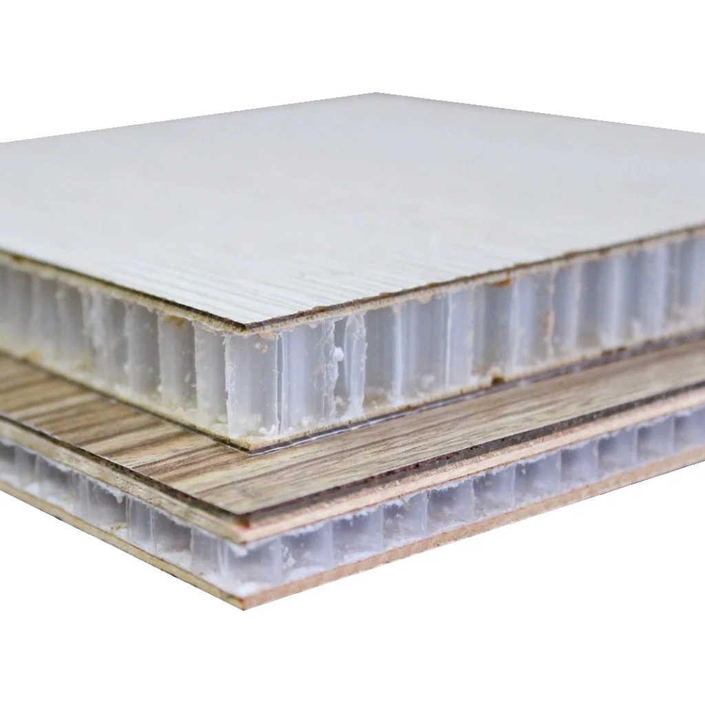 recyclable plastic honeycomb core in table of kitchen or bar marble counter