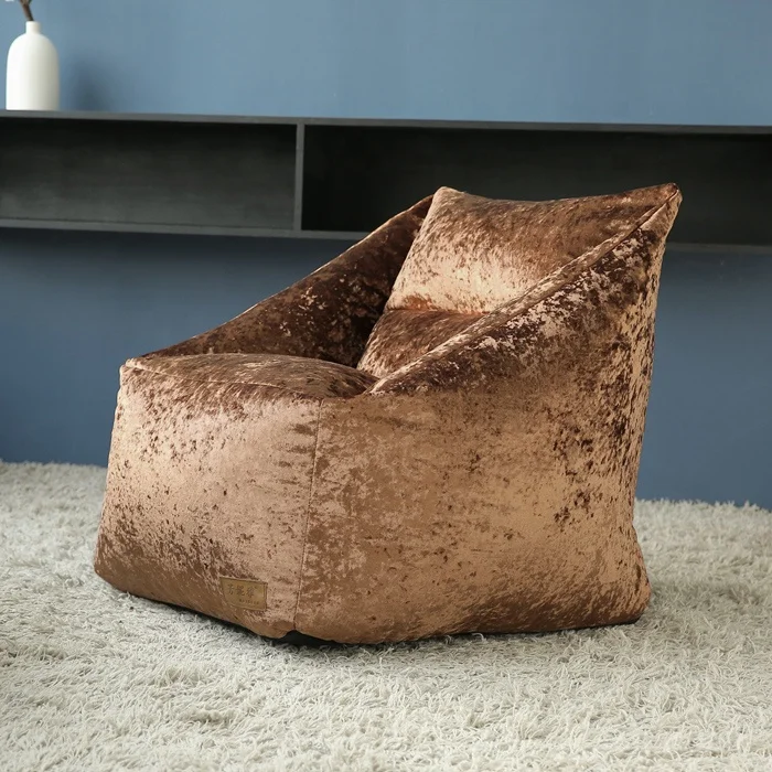 Modern Style Multiple Colour Velvet Fabric Bean Bag Chair