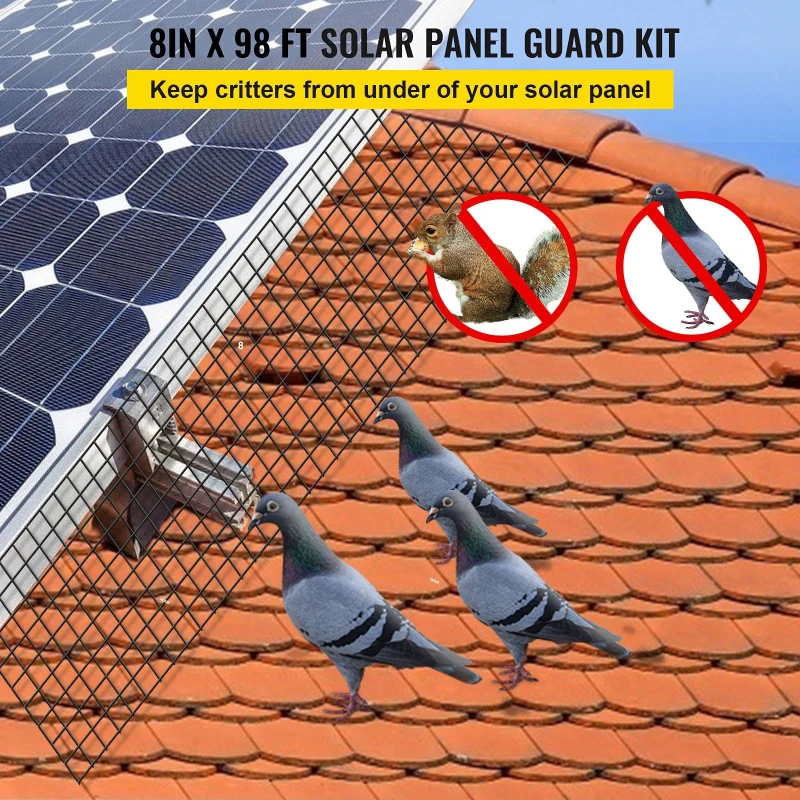 SUS304 No Rust Solar Panel Mesh Bird Barrier J hook Bird away Deterrent Clip Anti Bird Net With Washer