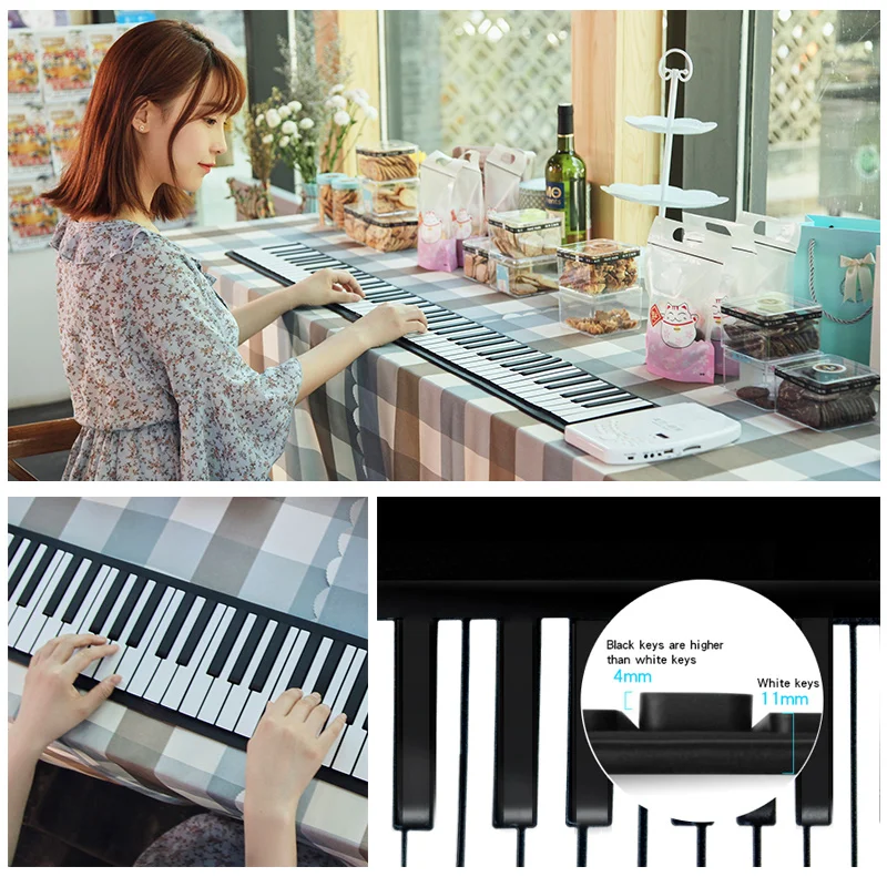 Wholesale electronic piano keyboard music instrument hand roll piano 88 keys