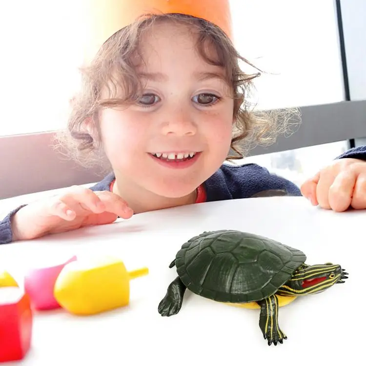 
5.5inch Brazilian Red-Eared Slider Turtle Tortoise Animal Toy Action PVC Figure Tortoise Turtle Model PVC Wild Life Animal Toy 
