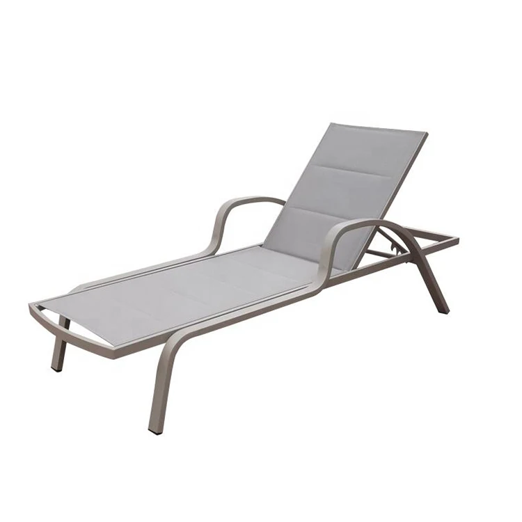 Low Weight Aluminum Frame Breathable Mesh Home And Garden Furniture Sun Bed Lounger