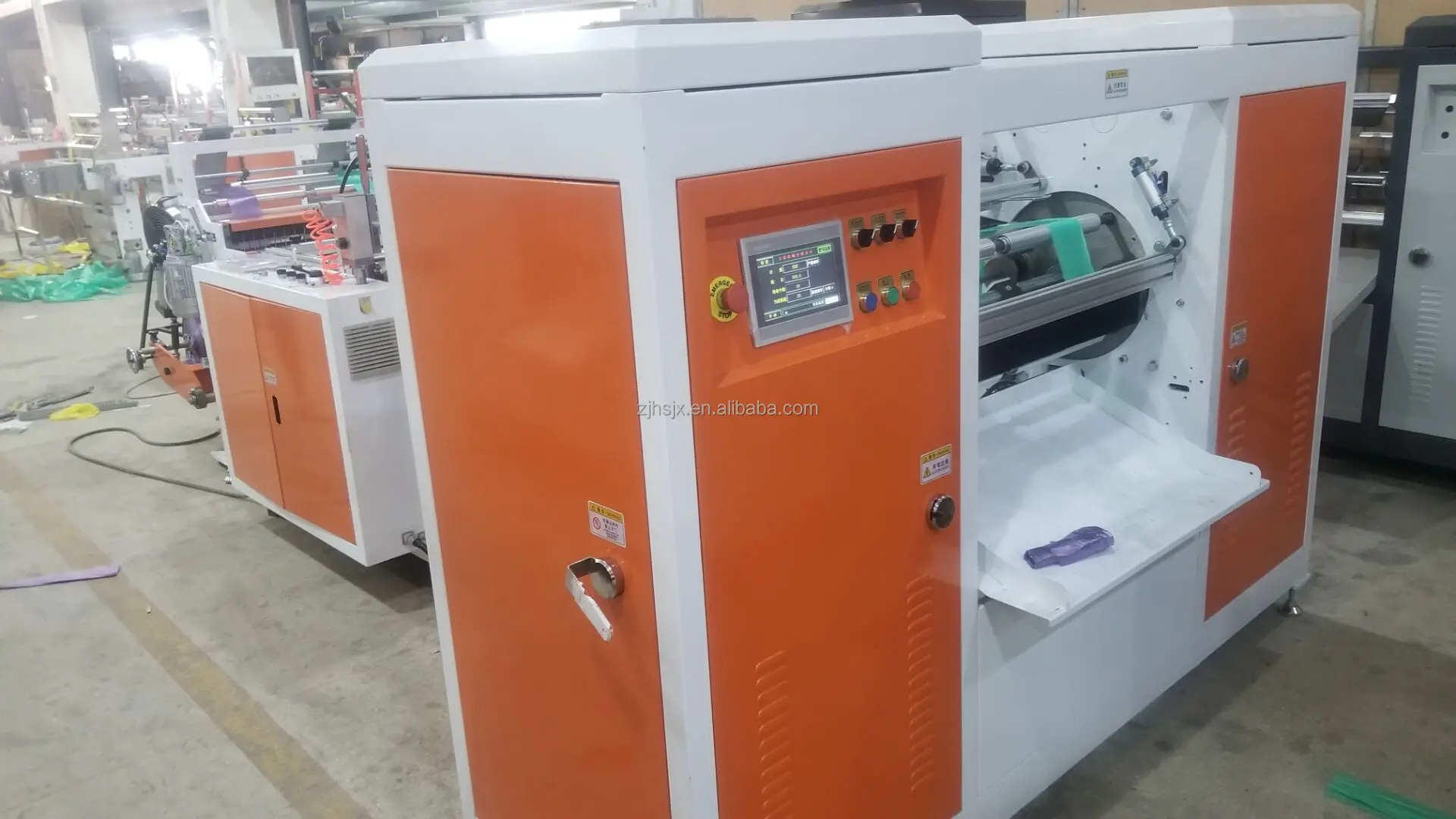 HSLJ-500 * 2G высокая скорость 2 линий плоский пластиковый пакет для покупок машина для производства рулонов туалетной бумаги