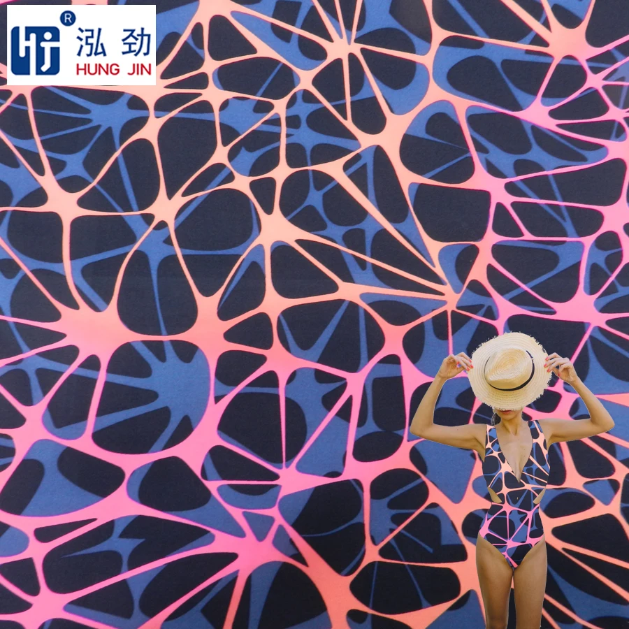 Custom New Digital Print Swimwear & Beachwear Polyester Swimwear Fabric Cheap Price