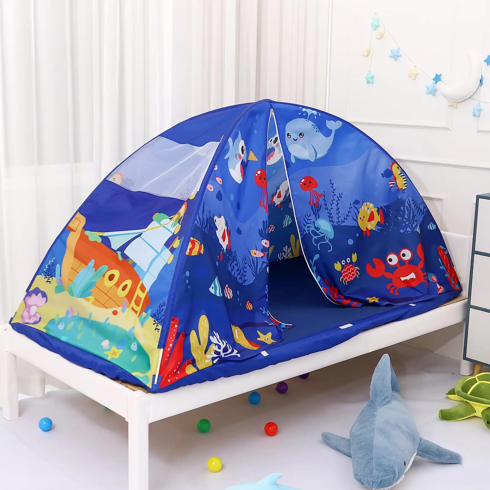 Customization Printed Easy Set-Up Playhouse Bed Tent for Kid Bed Tent Play Tent