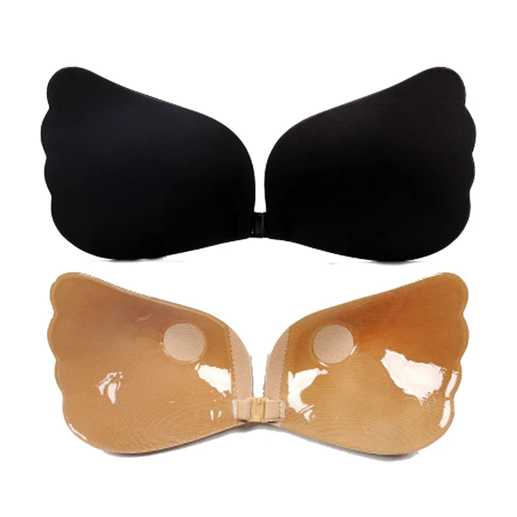 Magic wing shape reusable backless sponge bra invisible self-adhesive strapless sticky bra