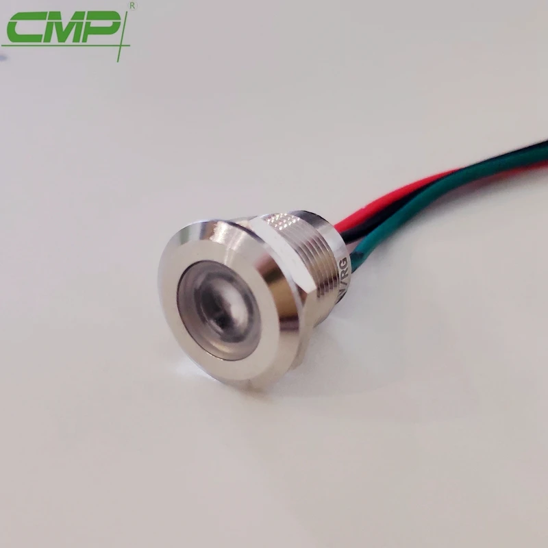 CMP 12mm metal waterproof bicolor indicator led light