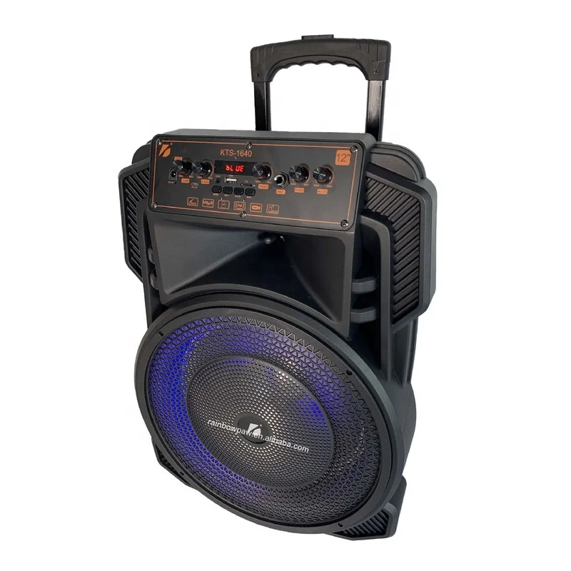 KTS 12 Inch Trolley Blue tooth speaker karaoke super Bass portable speaker with Led RGB light KTS-1640
