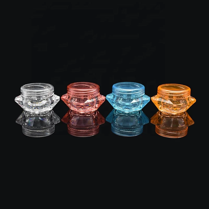 screw cap plastic cosmetic jars 3g 5g colored plastic lip balm container for eye hand cream travel packaging