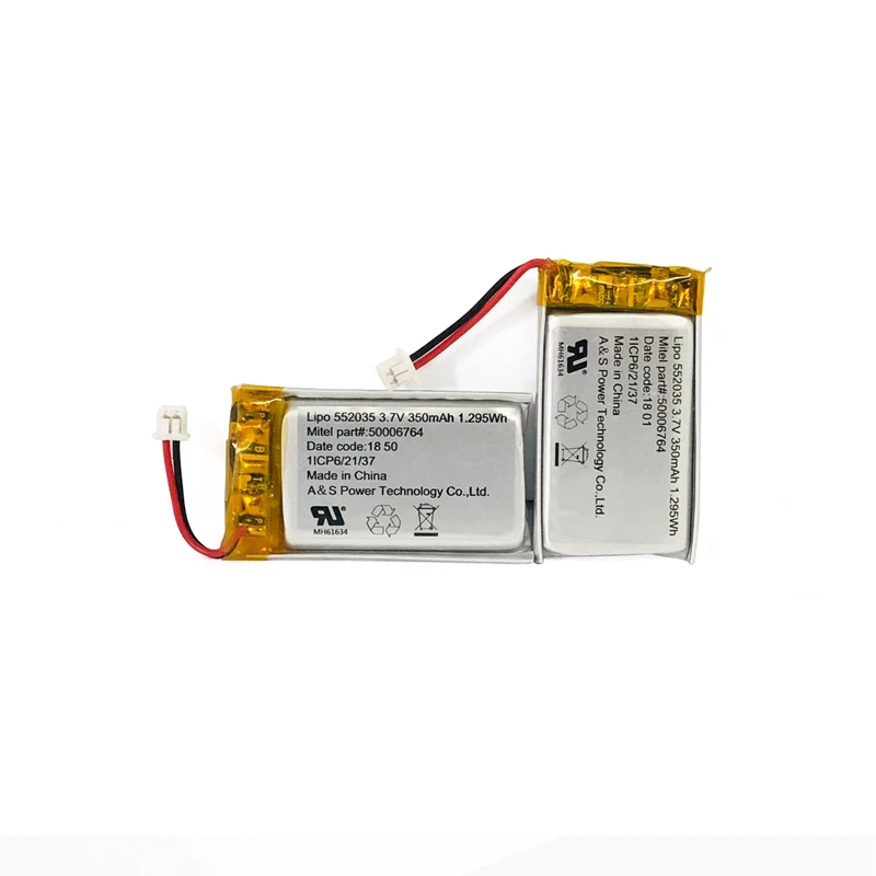 UL1642 Сертифицированный 552035 500 циклов 350 мАч аккумулятор с проводом pcb