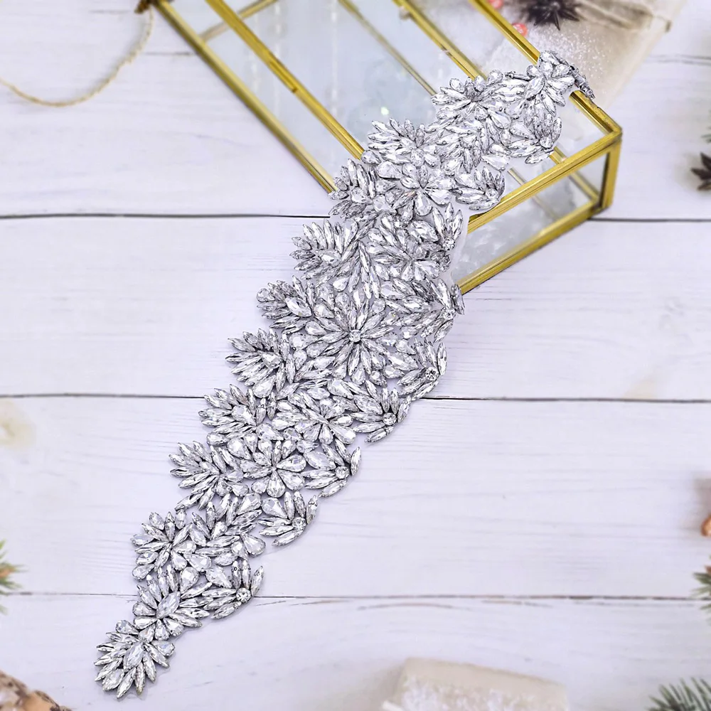 Genya Rose Gold Rhinestones Ladies Prom Evening Dress Accessories Wedding Rhinestone Girdle