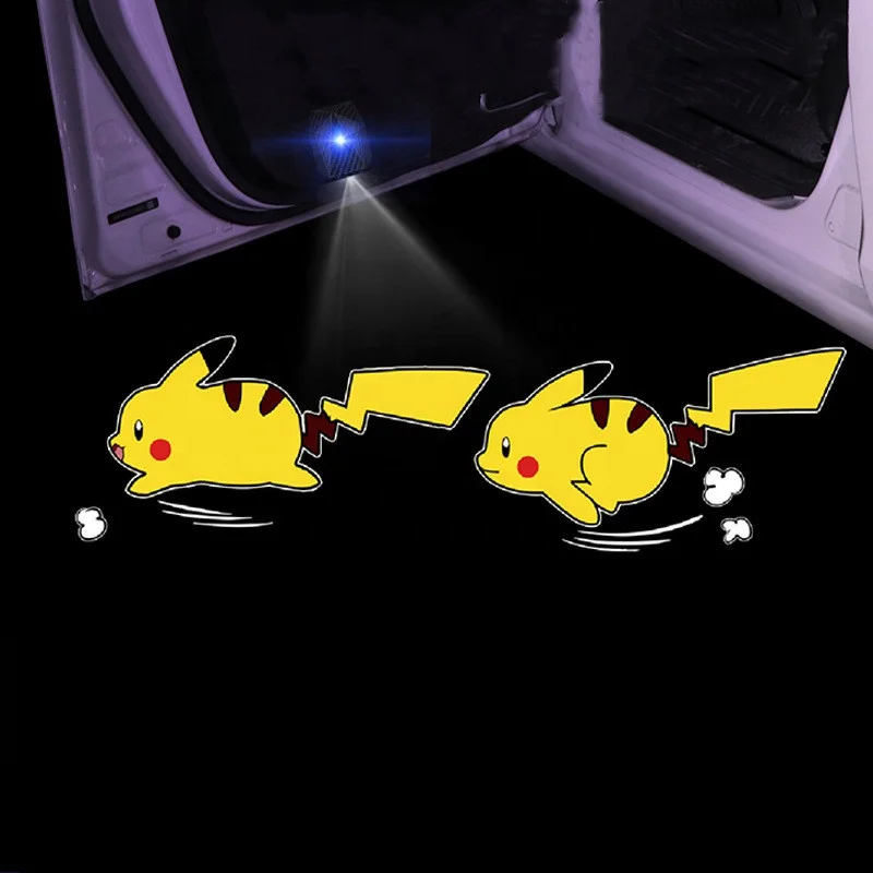 Custom logo Dynamic Welcome Door Light General Wireless USB Car Atmosphere Lamp LED Cartoon Laser Projector Lamp Accessories