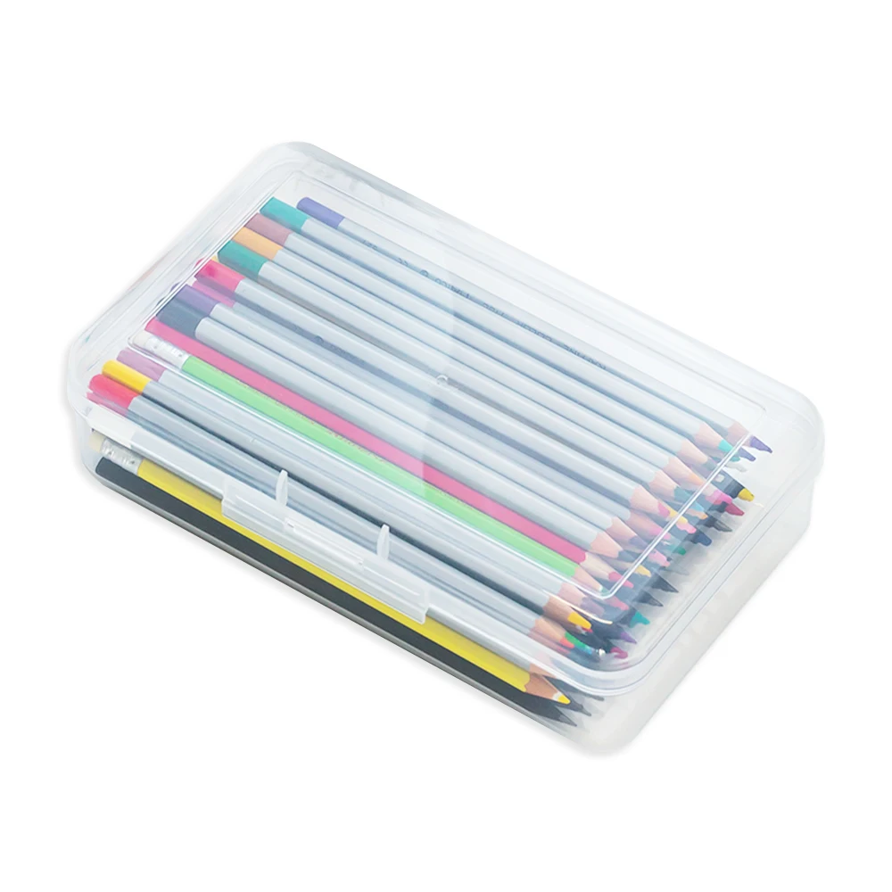 2022 custom printed eco plastic transparent cute hard  pencil case organizer big capacity for boys