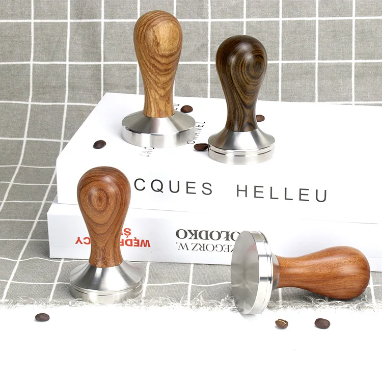 Распродажа кофейные тамперы с деревянной ручкой 51 мм 53 58 из нержавеющей стали кофейный тампер для эспрессо