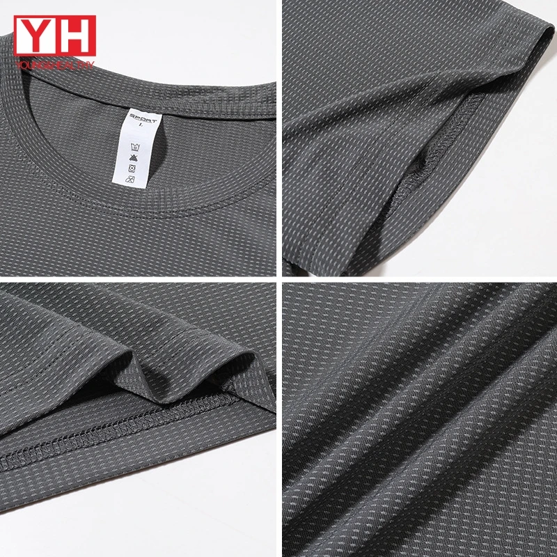 Gym Wear Men Training Clothes Polyester Custom Compression Shirt Gym Men Quick Dry Sport Clothes Men Gym T Shirt