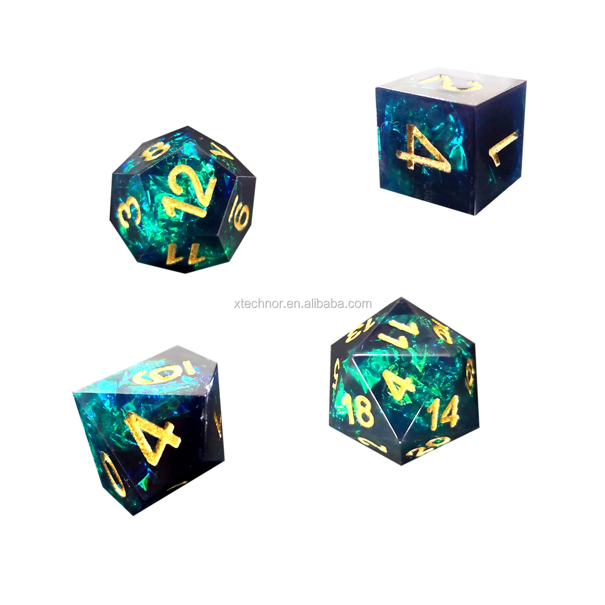 Classical Black DND Dice Set D4 D6 D8 D10 D12 D20 D% 7 Pieces Resin Polyhedral Sharp Edge Dice For Dungeons And Dragons d&dMetal