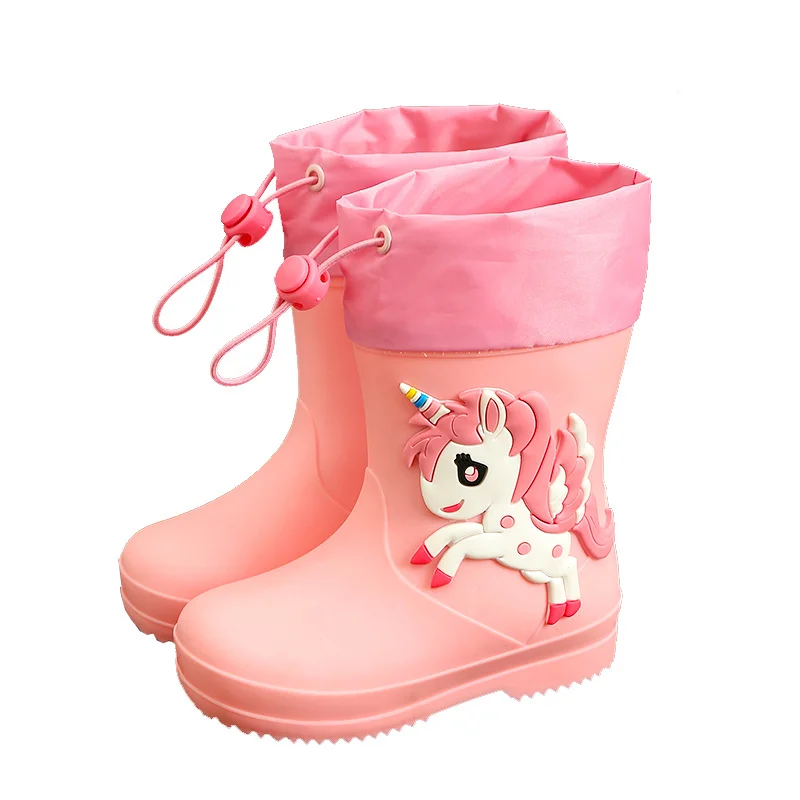 Myway Waterproof Rubber Cute Rain Boots For Children PVC Safety Rain Boots