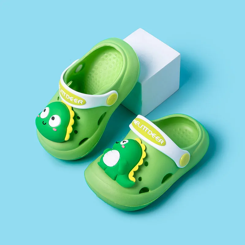Unisex New Styles Kids EVA Clogs Cute Cartoon Animals Design Soft Bottom Breathable Flat Anti-Slip Features Slippers Children