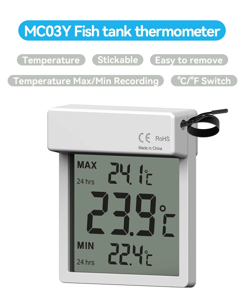 High Quality Digital Fish Tank and Refrigerator Thermometer Fahrenheit/Celsius Toggle Premium Household Thermometer