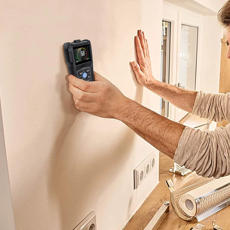 Non-contact Wood Humidity Tester Hygrometer Timber Damp Detector Tree Density Digital tester Black Wood Moisture LCD  Meter