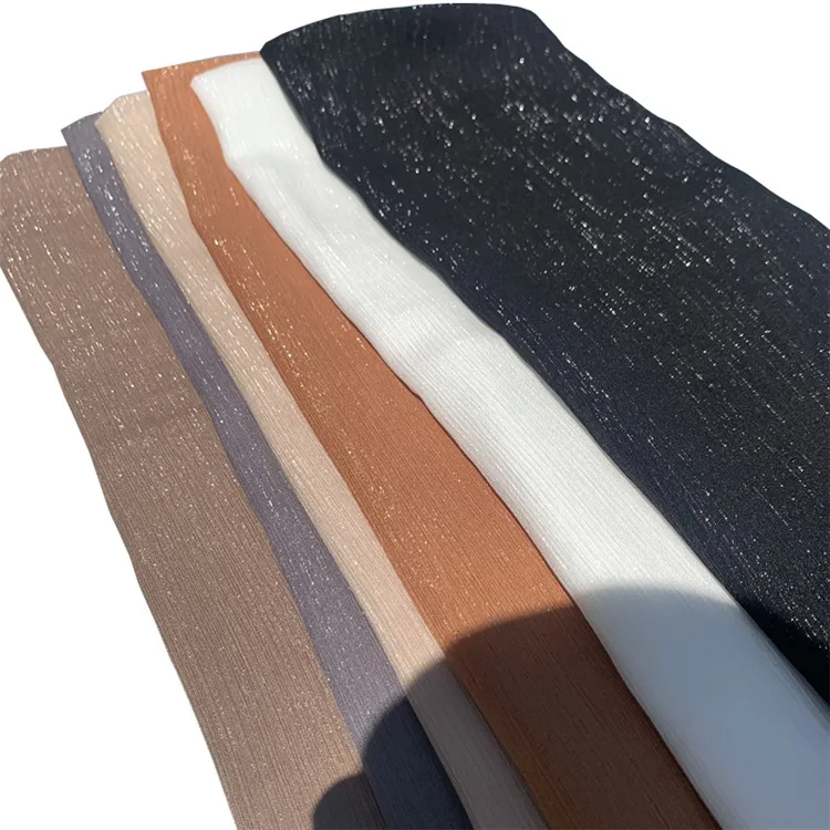 Wholesale 22 Colors Premium Chiffon Hijab Heavy Plain Shimmer Chiffon Muslim Hijab Malaysia Scarf