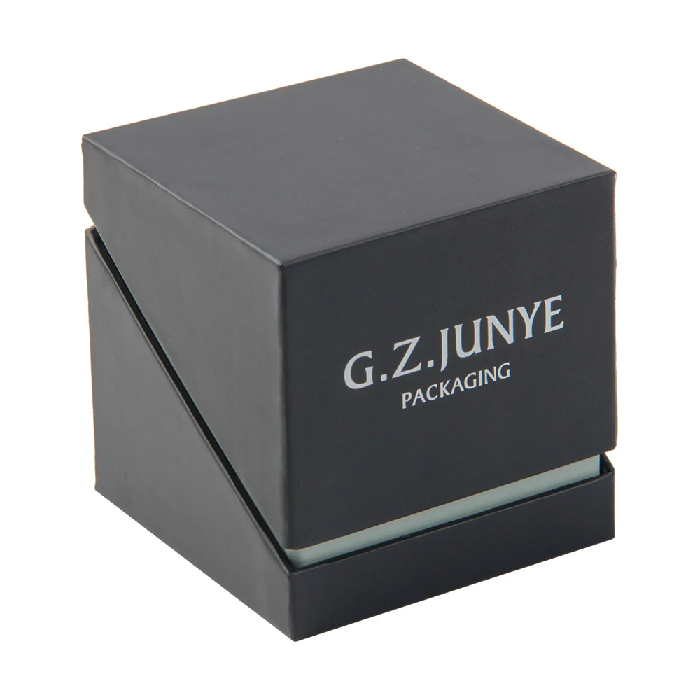 Cardboard black watch packaging box custom reasonable price luxury rigid square watch gift box with lid