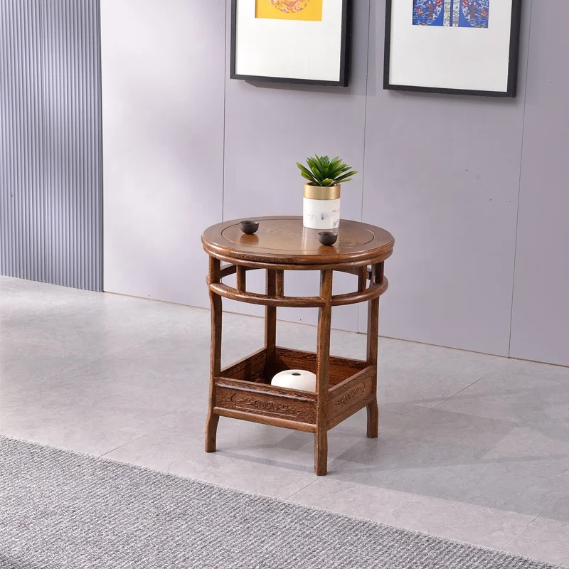 Mahogany furniture solid wood chicken wing wood lover chair Chinese leisure Taishi chair coffee table combination round chair th