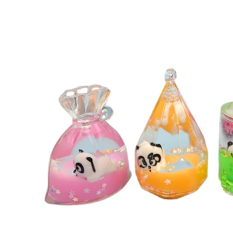 New oiled pearl milk panda key chain pendant super cute girl heart small hanging ornament car key chain accessories