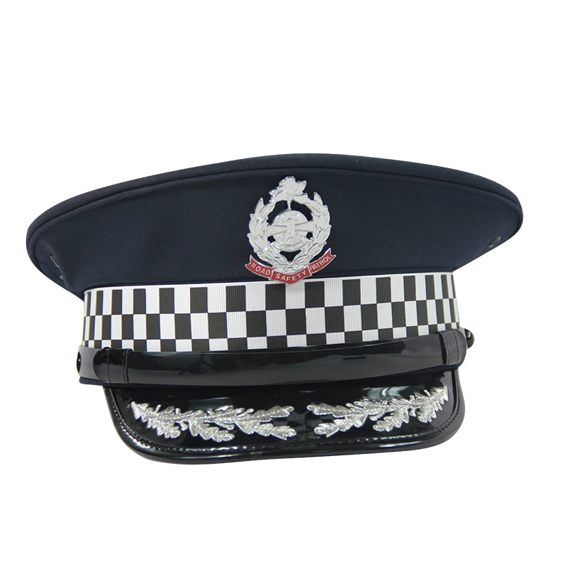 New high-quality black wool officer visor solid color military police cap role play show movie props