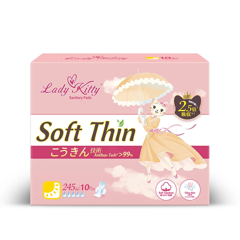 Lady Kitty OEM Fujian Sanitary Napkin Tissue Ultra-Thin Sanitary Napkin Materials Sanitary Napkin