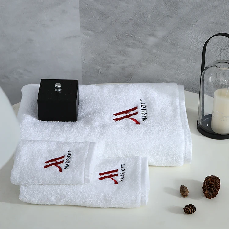Wholesale custom high quality soft white luxury hotel 100% cotton bath towel