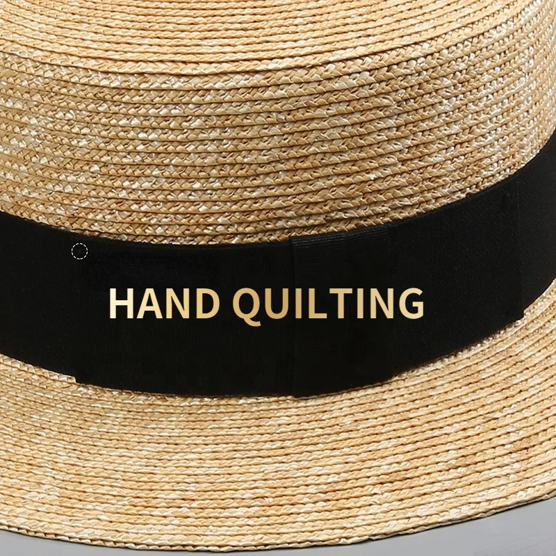 CUSTOM luxury girls portugal ribbon Outdoor summer fashion elegant ecuador FLAT TOP BOATER Sombrero de paja plano straw hat