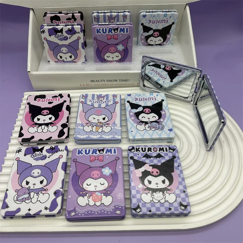Cartoon mini kuromi mirror, portable round shape mirror, KT mini mirror for promotional gifts