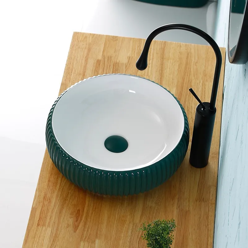 High quality Sanitaryware Vanity Cheap Price Counter ceramic hand wash basin sink bathroom