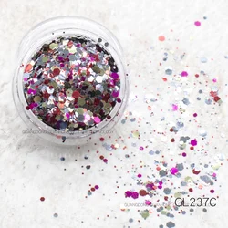 New Arrival Chunky Mixed Winter Glitter Powder Box Set Low MOQ Nail Art PET Glitter Scene Decoration Hot Sale  Hexagonal Sequin