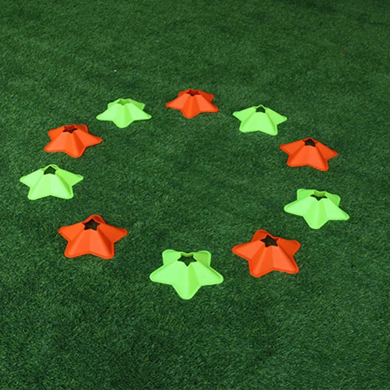 Custom New Plastic Marker Disc Cones Star Shaped Sports Soccer Basketball  Flexible Agility Speed Training Cones Set Equipment