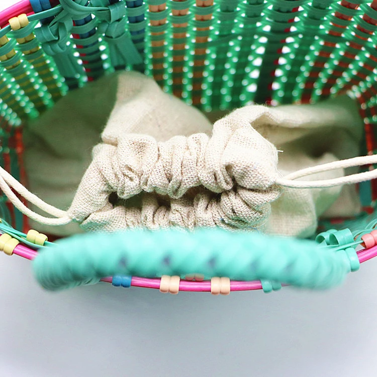 Женская соломенная сумка ручной работы вместительная пластиковая корзина плетеная крючком сумка-слинг с внутренней сумкой