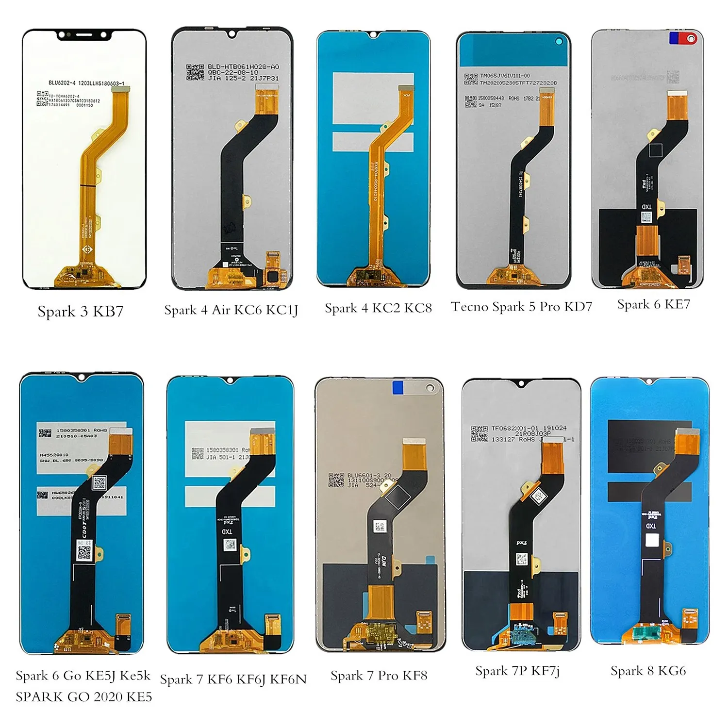 For Tecno LCD Screen Wholesale Models LCD For Tecno Spark 4 5 Air Screen For Tecno Screen
