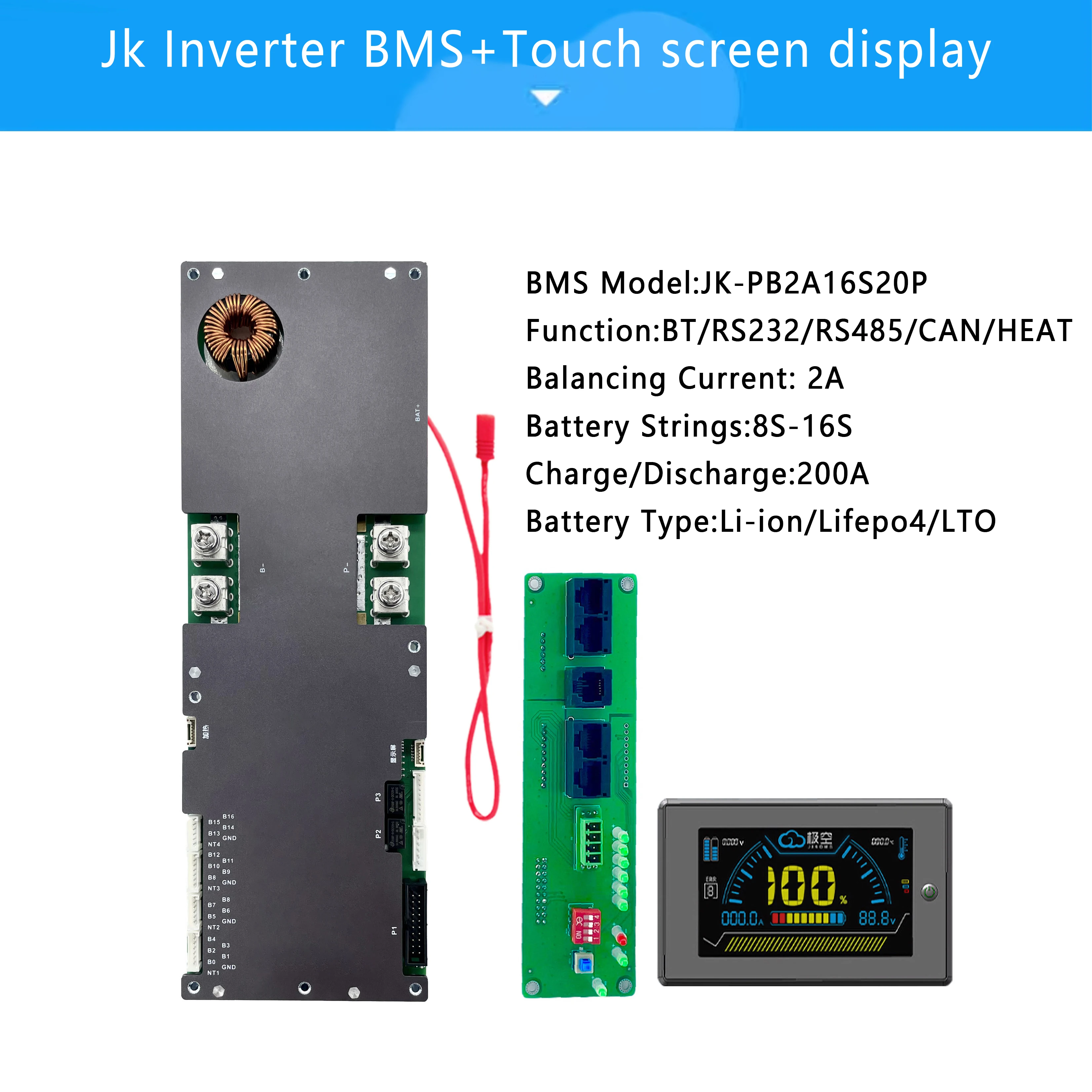 Paragon DIY 48V 280ah LiFePO4 Battery Case with JK-PB2A16S20P BMS & 4.3inch LCD Screen Including All Accessories DDP to Poland