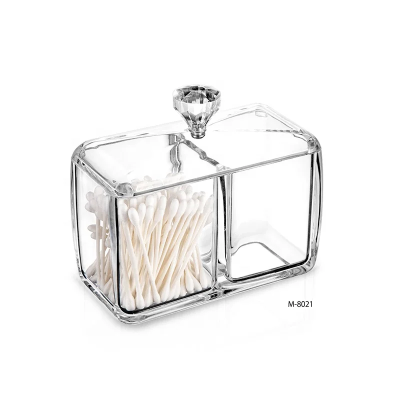 Прозрачный пластик рабочего Коробка для ватных палочек из скрепки Чехол Организатор ватный тампон коробка с крышкой