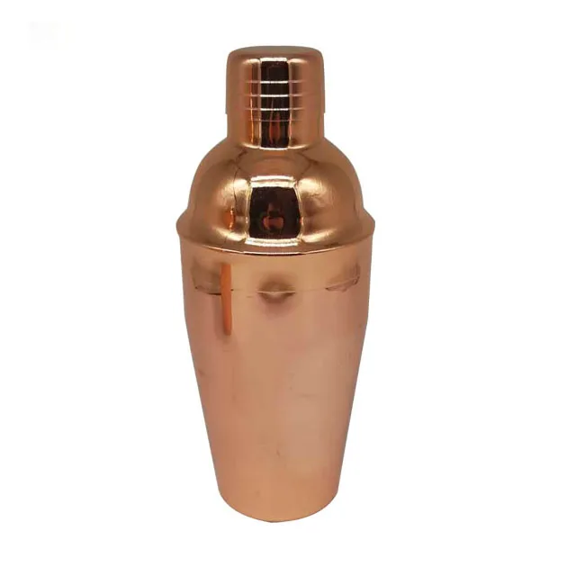 stainless steel custom logo shaker bottle copper plated cocktail shaker