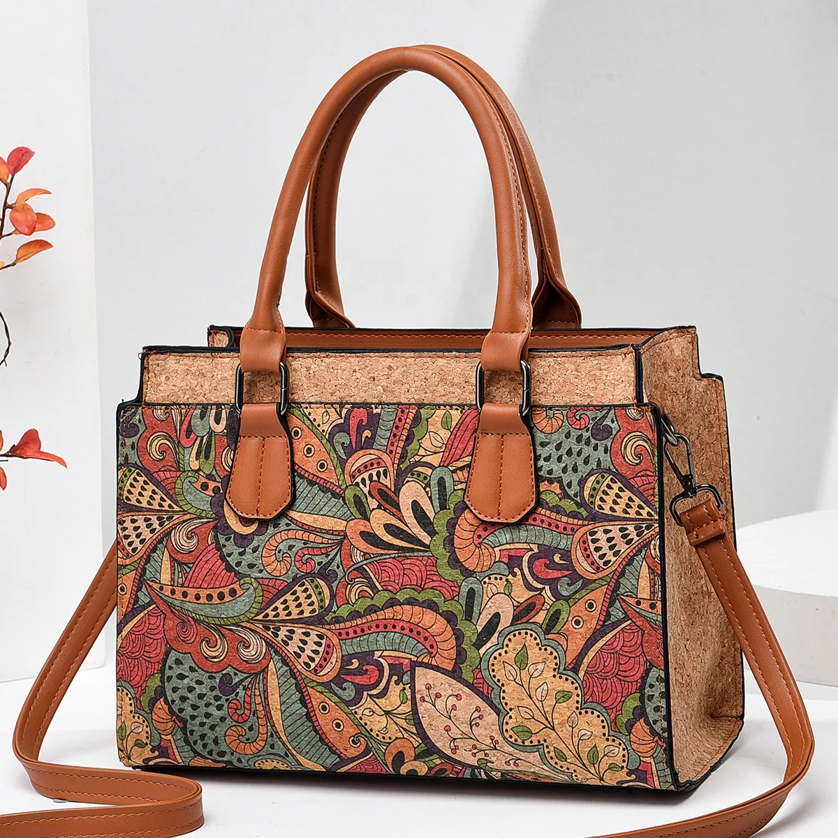 WS26 Manufacturers Custom Cork Storage Bag International Tide Bark Crossbody Bag Print Fashion Design Woman Shoulder Bag