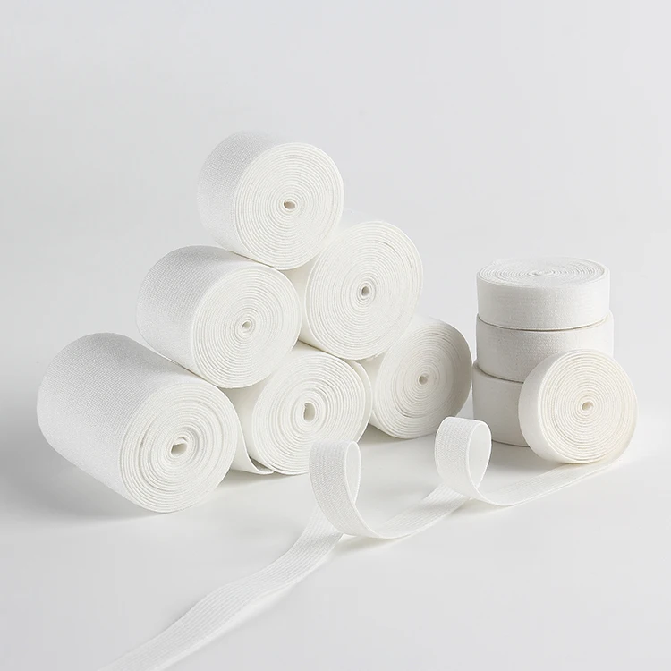 1/1.2 /1.5 /2 /2.5 /3 /4/5/6 inch Wide Home Textiles White Knitted Elastic Band Custom Elastic Webbing For Garments