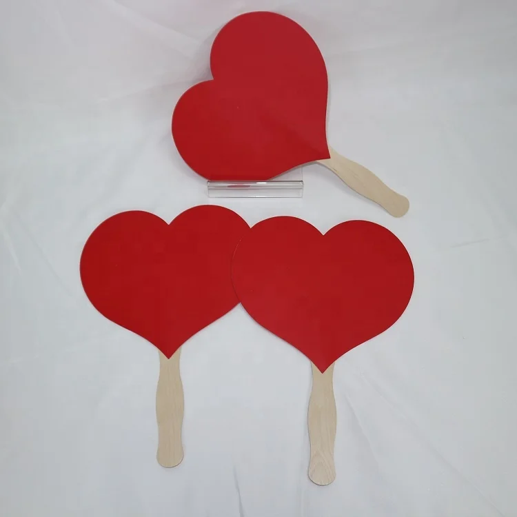 Custom Die Cut Shape Paper Hand Fan with Wooden Handle Chinese Personalized Hand Fan