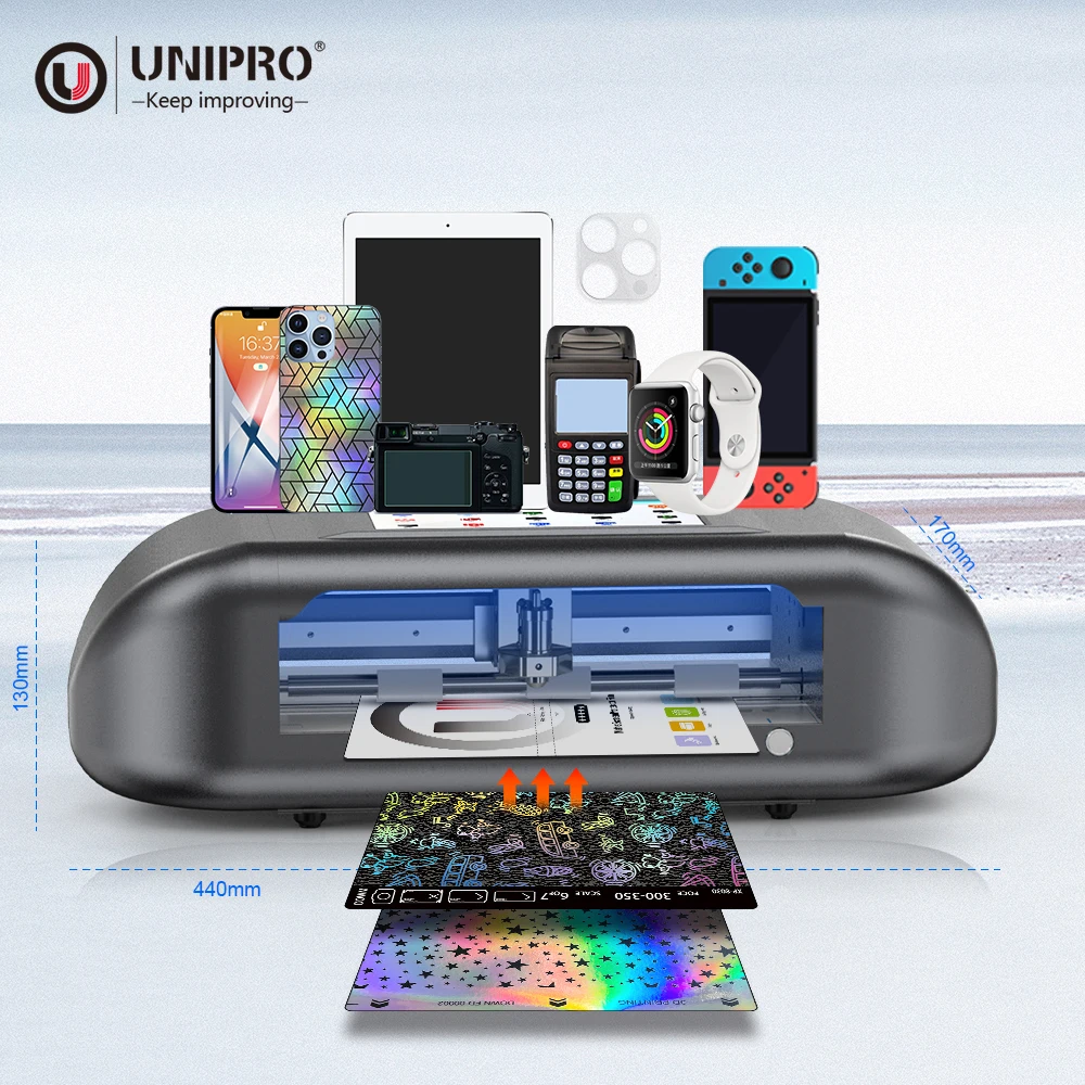 UNIPRO TPU Hydrogel Film Cutting Plotter Back Stickers Mobile Phone Skin Cutter Screen Protector Making Machine