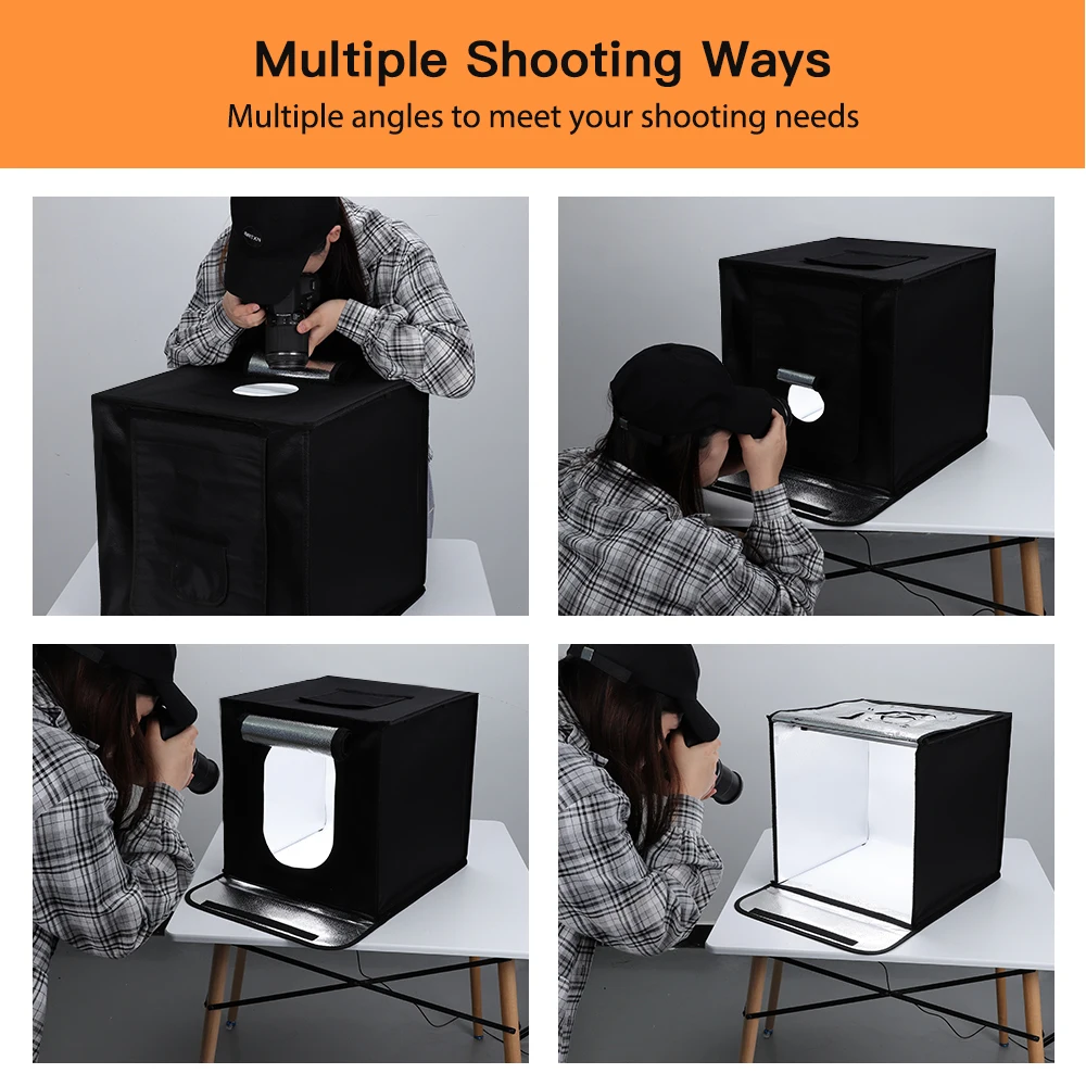 Travor Background Accessories Kit 16Inch 40CM Mini Studio Photography Camera LED Light Photo Box