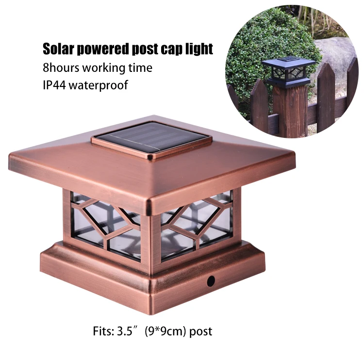 
Loyal gate solar light pillar outdoor modern solar pillar light black post solar gate post pillar light for wood fence 